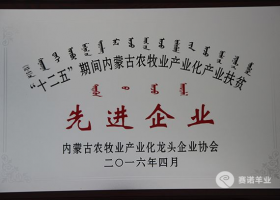 十二五期間內蒙古農牧業(yè)產(chǎn)業(yè)化產(chǎn)業(yè)扶貧先進(jìn)企業(yè)和優(yōu)秀會(huì )員單位